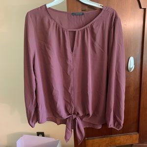 Purple west kei top with tie waist detail